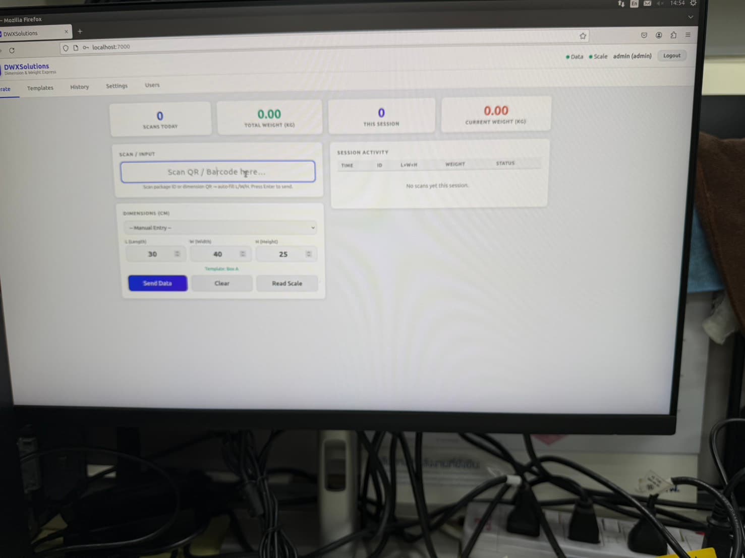 หน้าจอ Operate ของ DWXSolutions บนเครื่องหน้างาน